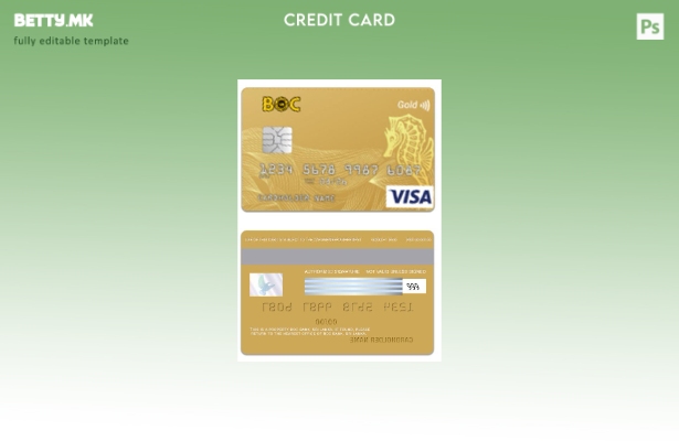 Модерен стил Шаблон за златна картичка за виза на банка BOC на Шри Ланка